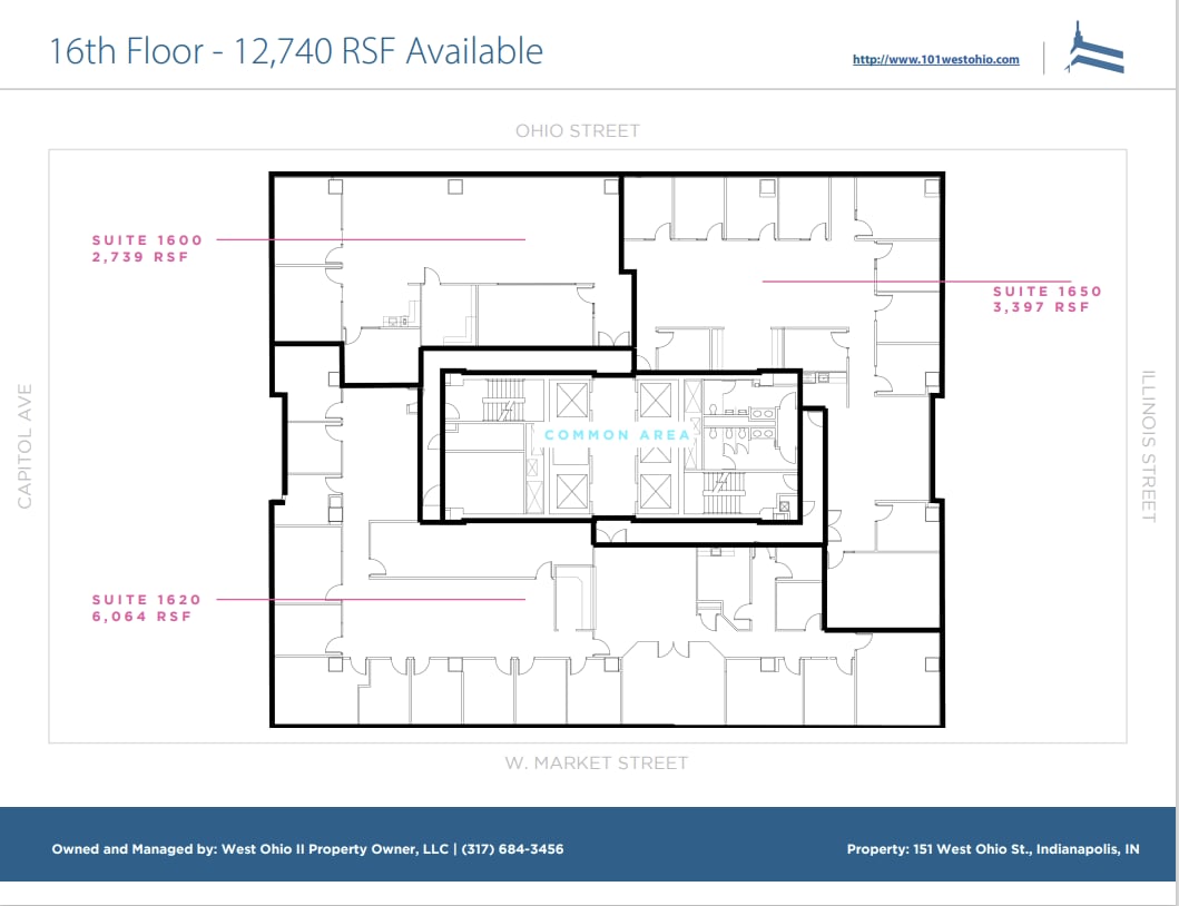 101 W Ohio St, Indianapolis, IN à louer Plan d’étage- Image 1 de 1