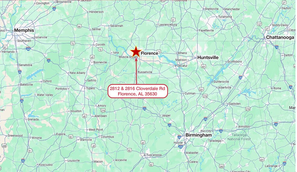 2816 Cloverdale Rd, Florence, AL à vendre - Photo du bâtiment - Image 2 de 2