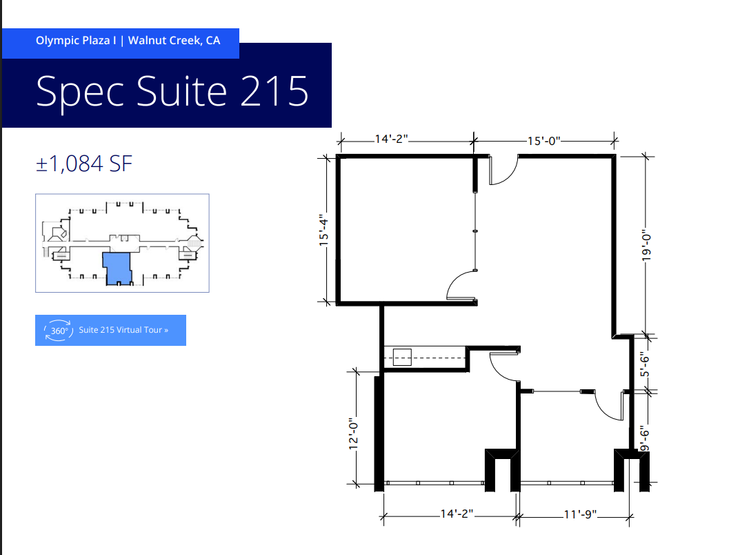 1904 Olympic Blvd, Walnut Creek, CA for lease Floor Plan- Image 1 of 1