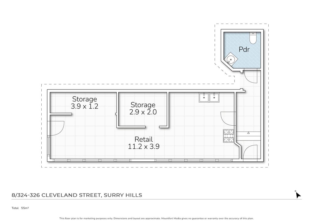 324-326 Cleveland St, Surry Hills, NSW 2010 - Unit 8 -  - Floor Plan - Image 2 of 2