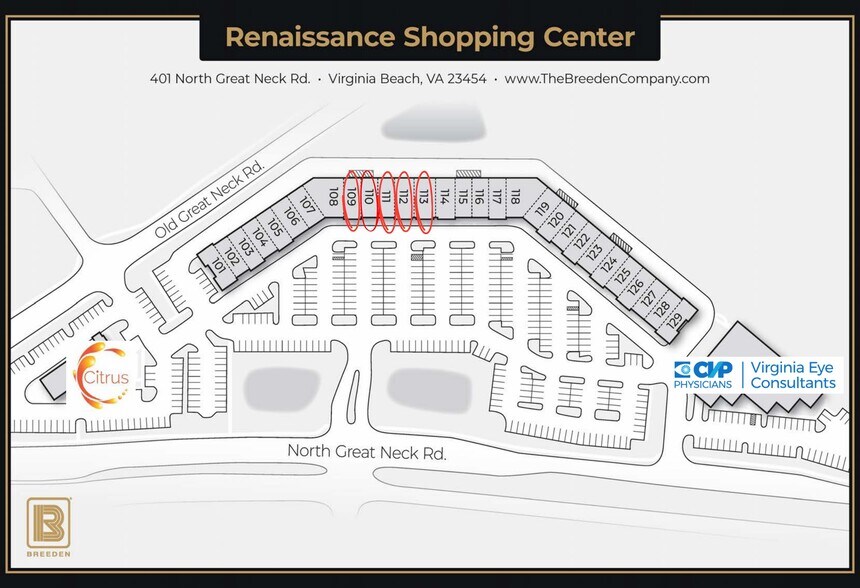 401 N Great Neck Rd, Virginia Beach, VA à louer - Plan de site - Image 2 de 9