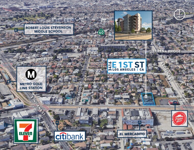 3416 E 1st St, Los Angeles, CA à vendre - Aérien - Image 2 de 24