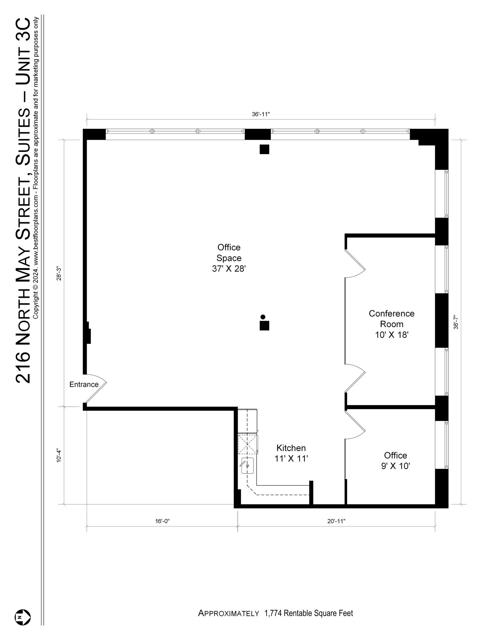 216 N May St, Chicago, IL for lease Floor Plan- Image 1 of 1