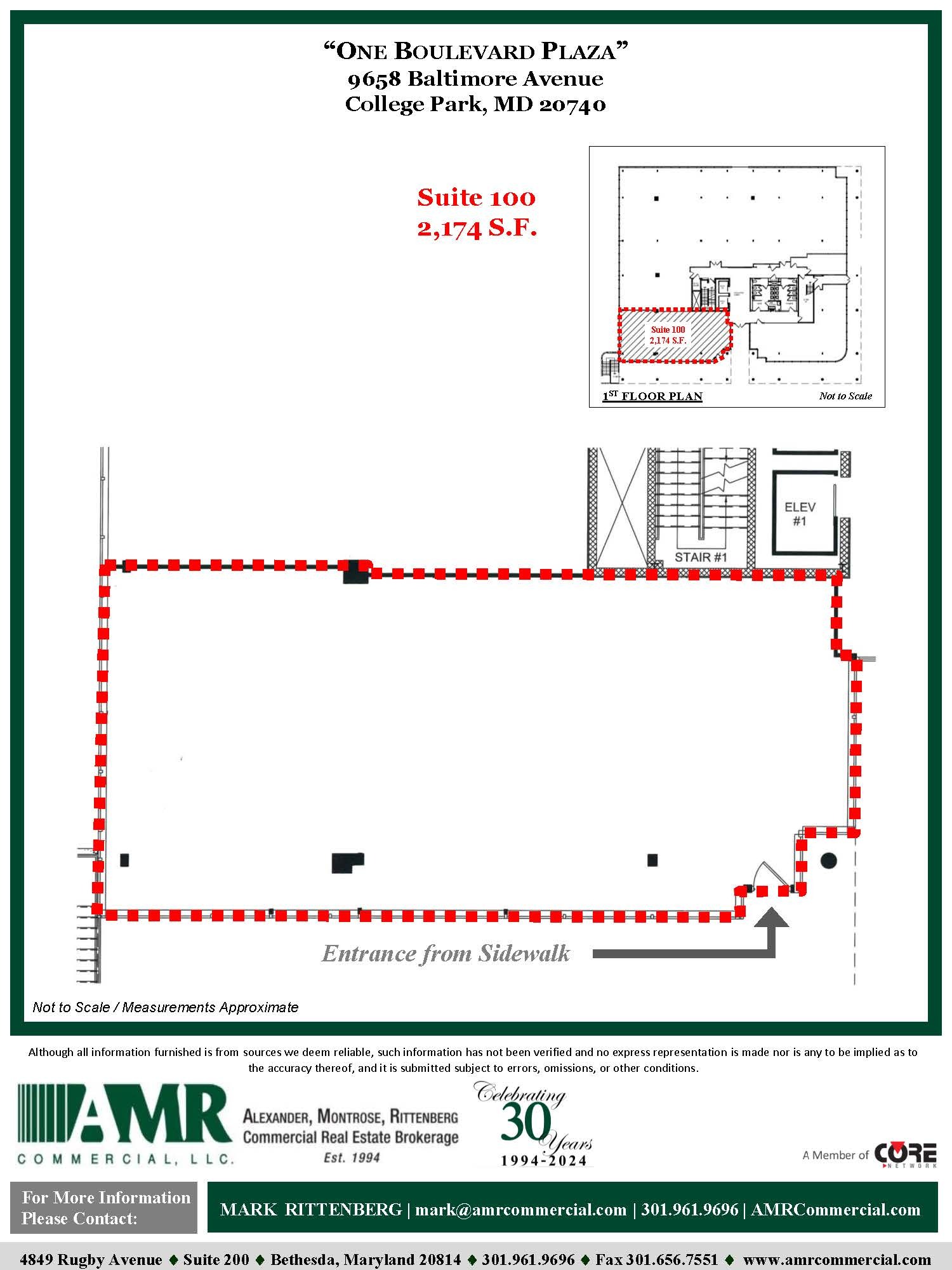 9658 Baltimore Ave, College Park, MD à louer Plan d’étage- Image 1 de 1