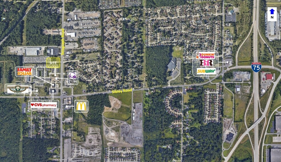 18880 Telegraph Rd, Brownstown Twp, MI for lease - Aerial - Image 2 of 2