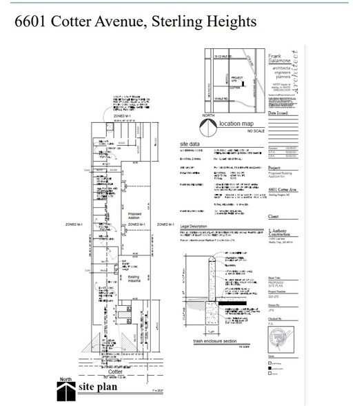 6601 Cotter Ave, Sterling Heights, MI à louer - Plan de site - Image 2 de 3