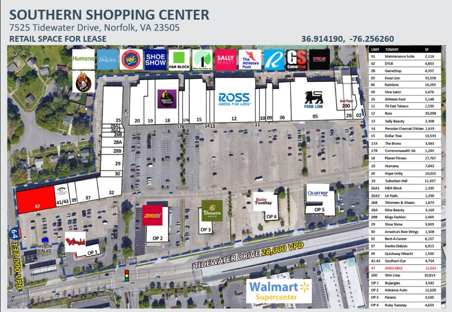 7519-7525 Tidewater Dr, Norfolk, VA à louer Photo du bâtiment- Image 1 de 7