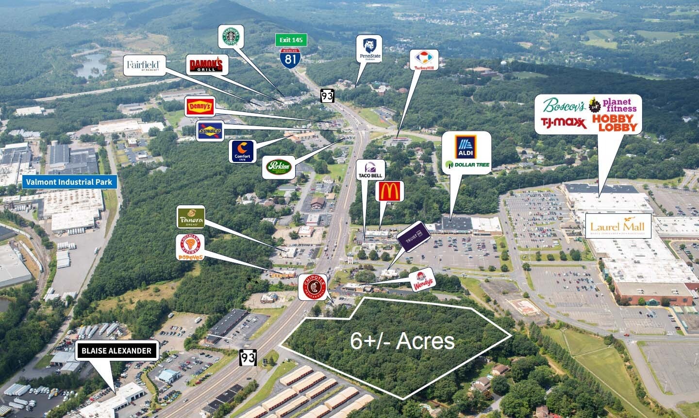 Route 93, Hazle Township, PA for sale Aerial- Image 1 of 2