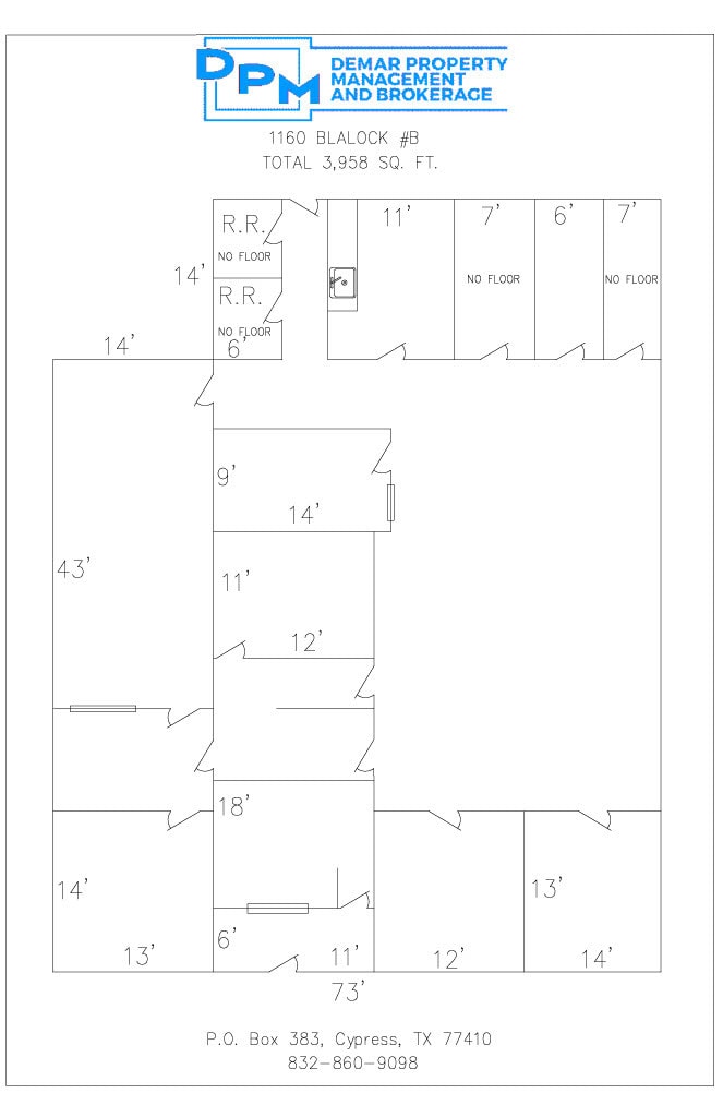 1160 Blalock Rd, Houston, TX à louer Plan d’étage- Image 1 de 1