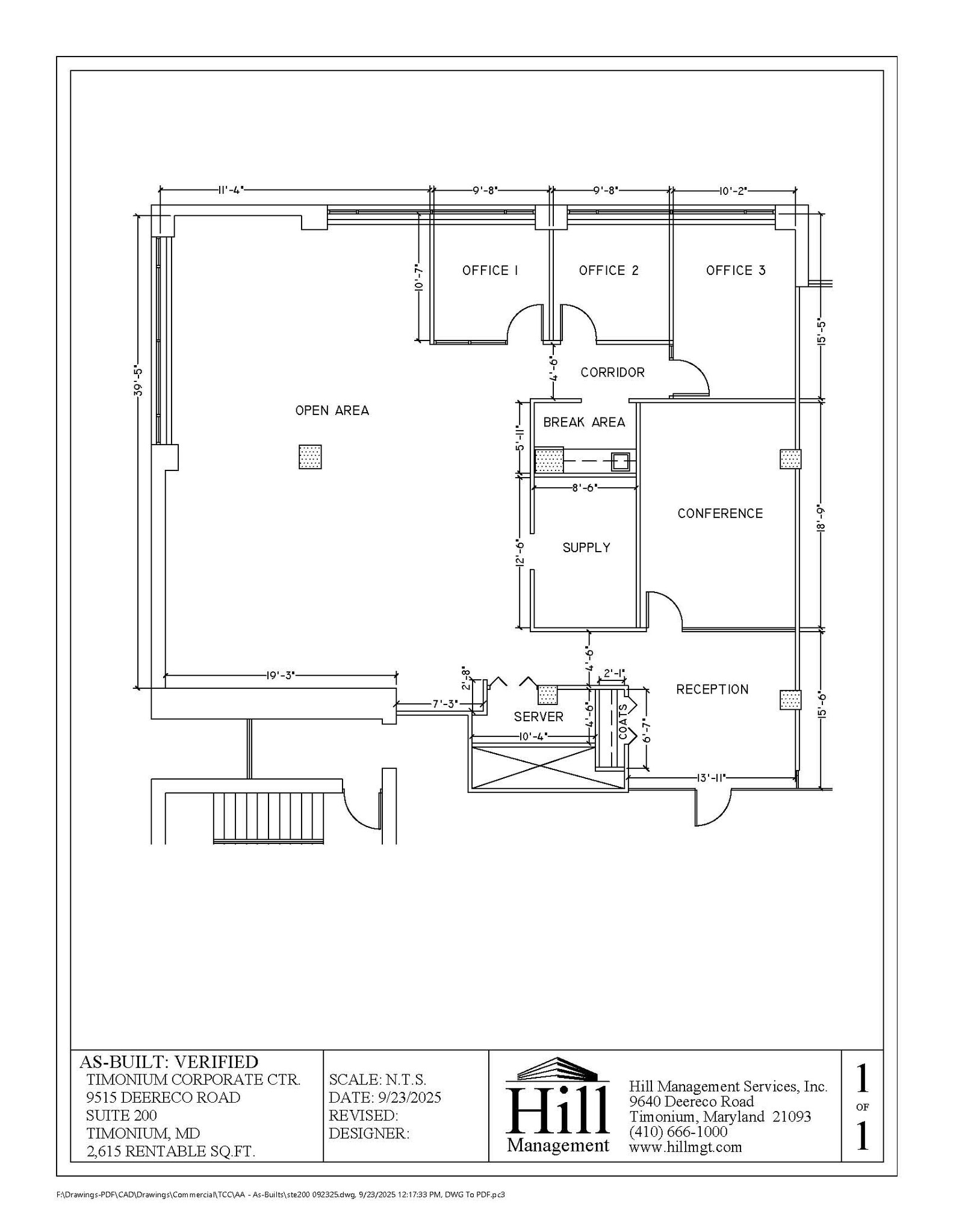 9515 Deereco Rd, Timonium, MD for lease Floor Plan- Image 1 of 1