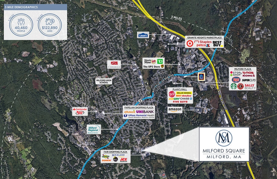 138-140 S Main St, Milford, MA for sale - Aerial - Image 3 of 7