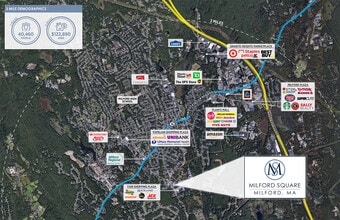 138-140 S Main St, Milford, MA - AERIAL  map view - Image1