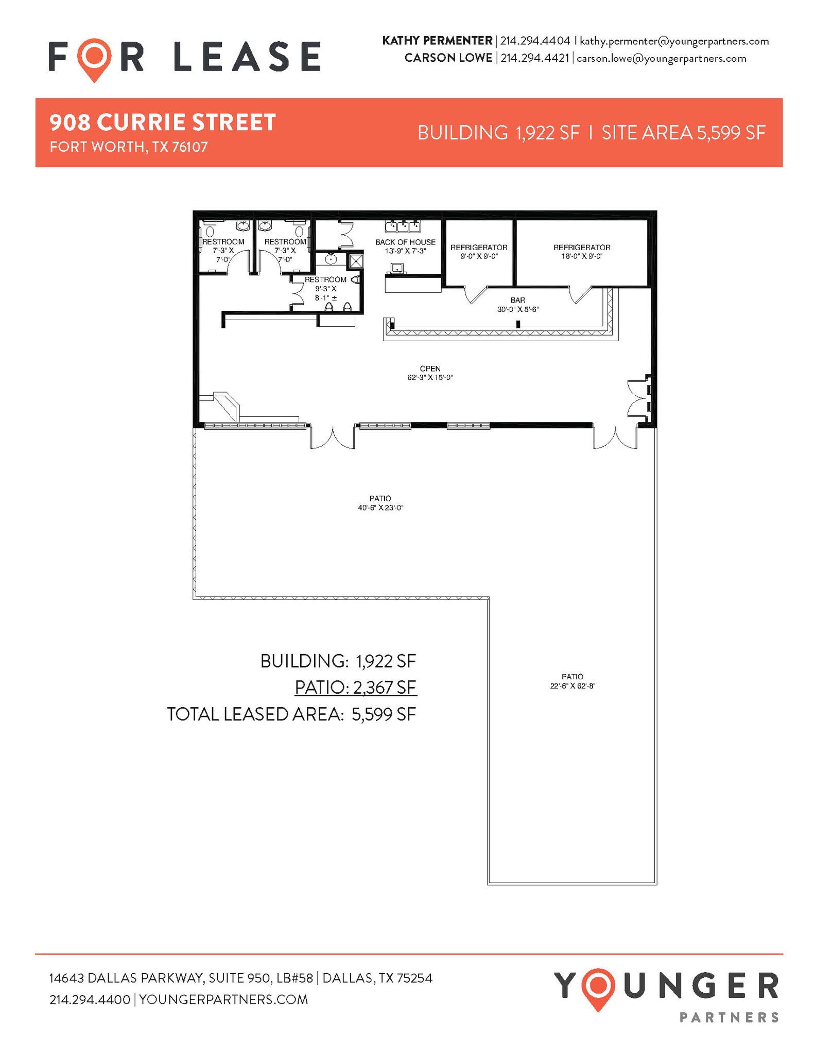 908-910 Currie St, Fort Worth, TX à louer Plan d’étage- Image 1 de 1