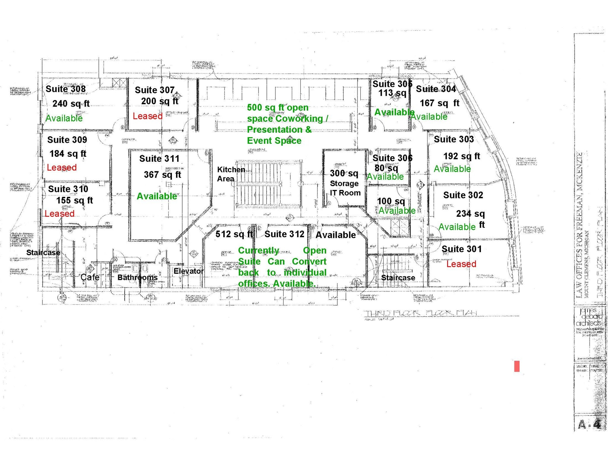 75 N Main St, Mount Clemens, MI à louer Plan d’étage- Image 1 de 1