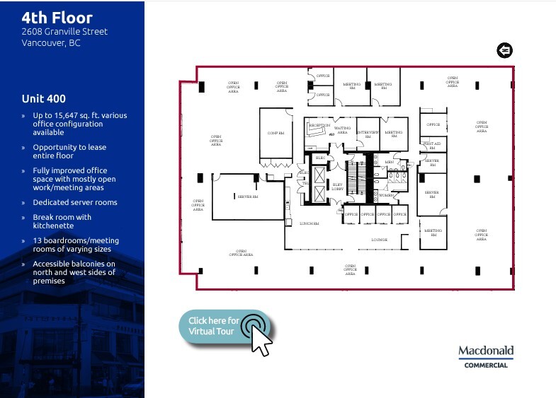 2608 Granville St, Vancouver, BC à louer Plan d  tage- Image 1 de 1