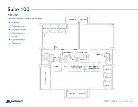 110 29th Ave N, Nashville, TN à louer Plan d’étage- Image 1 de 1