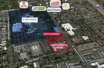 135 N Jackson Ave, San Jose, CA - Aerial  map view