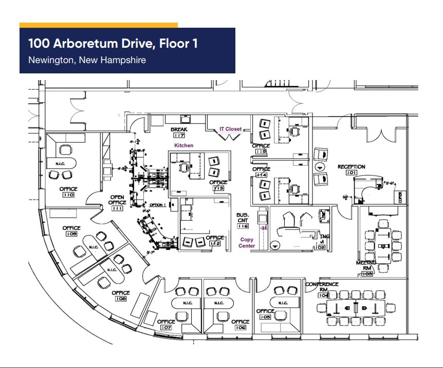 100 Arboretum Dr, Portsmouth, NH à louer Plan d  tage- Image 1 de 1