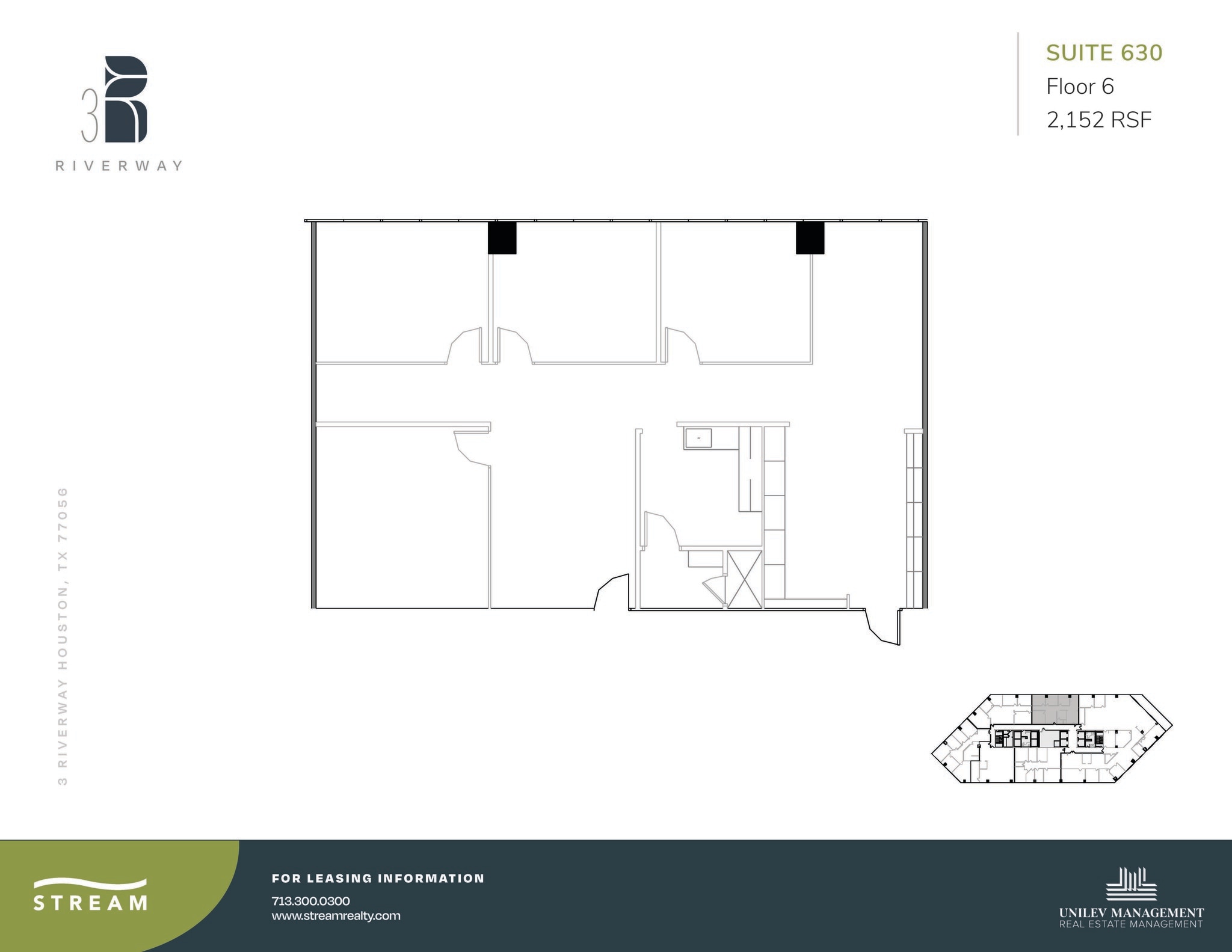 3 Riverway, Houston, TX for lease Floor Plan- Image 1 of 2