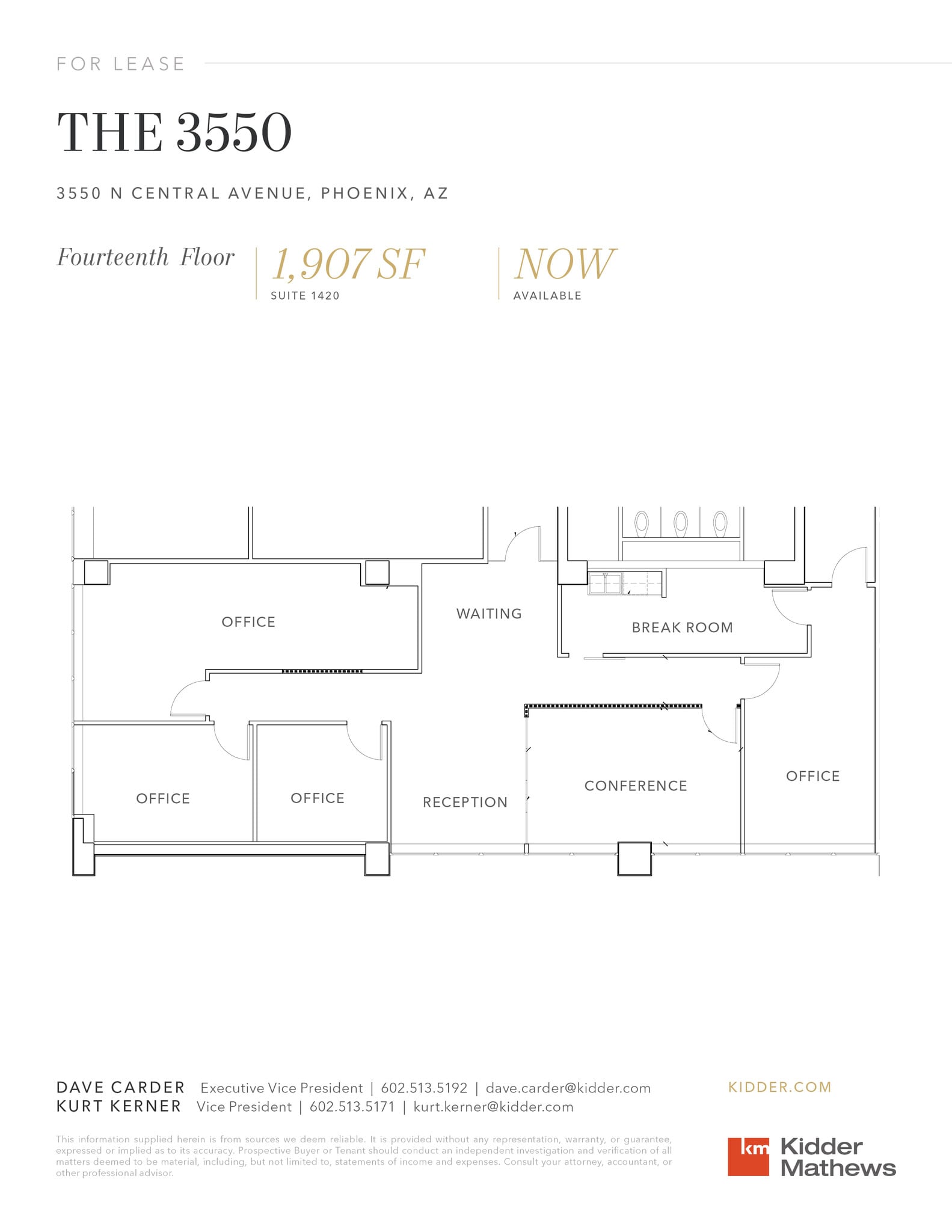 3550 N Central Ave, Phoenix, AZ à louer Plan d’étage- Image 1 de 1