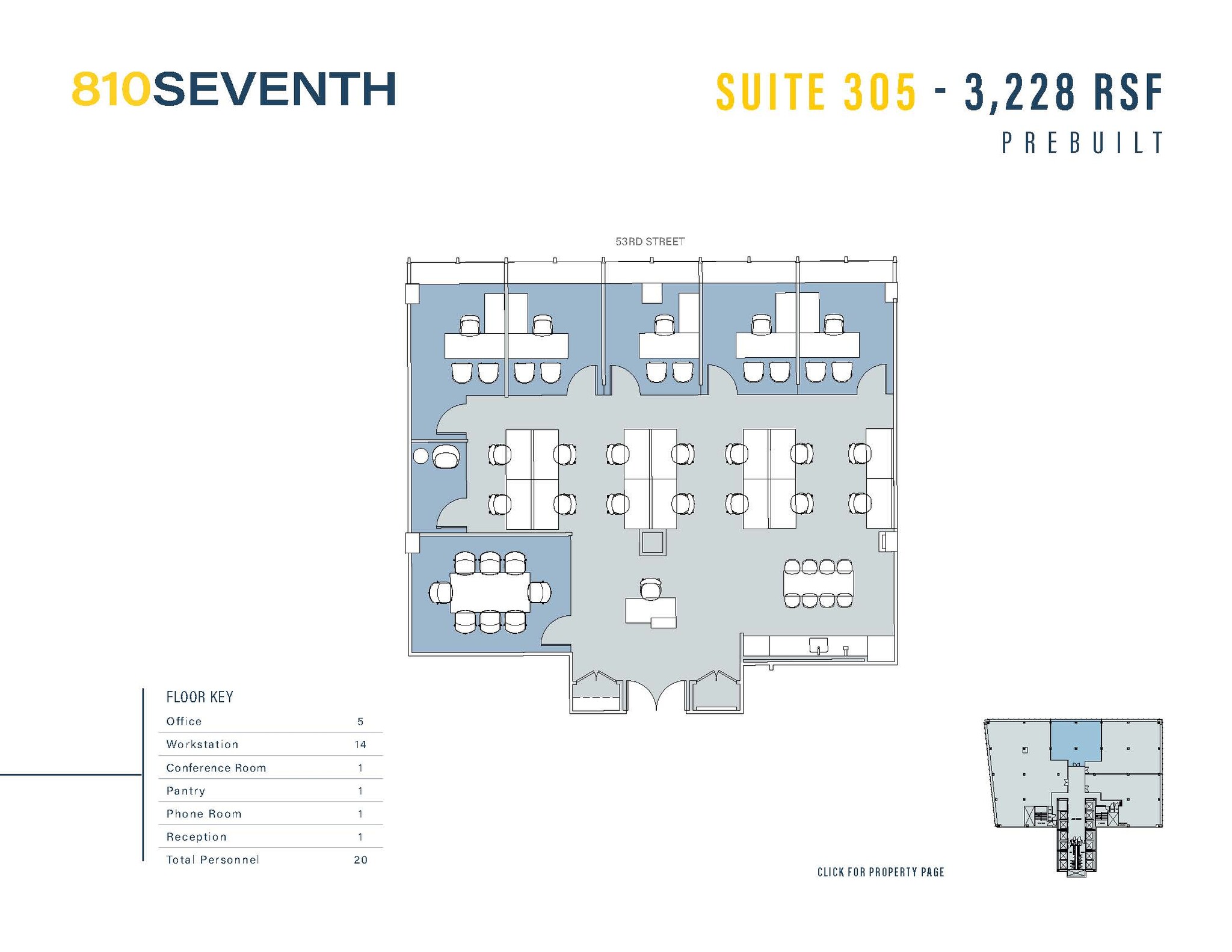 810 Seventh Ave, New York, NY à louer Plan d  tage- Image 1 de 1