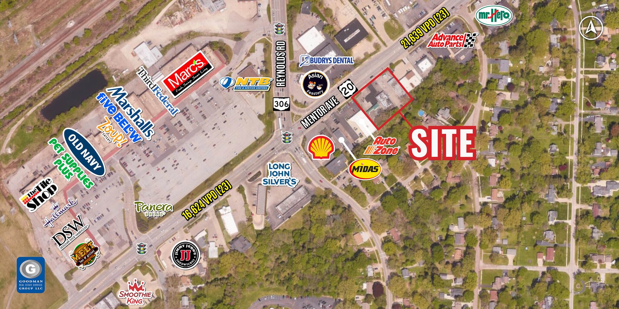 7444 Mentor Ave, Mentor, OH à louer Aérien- Image 1 de 4