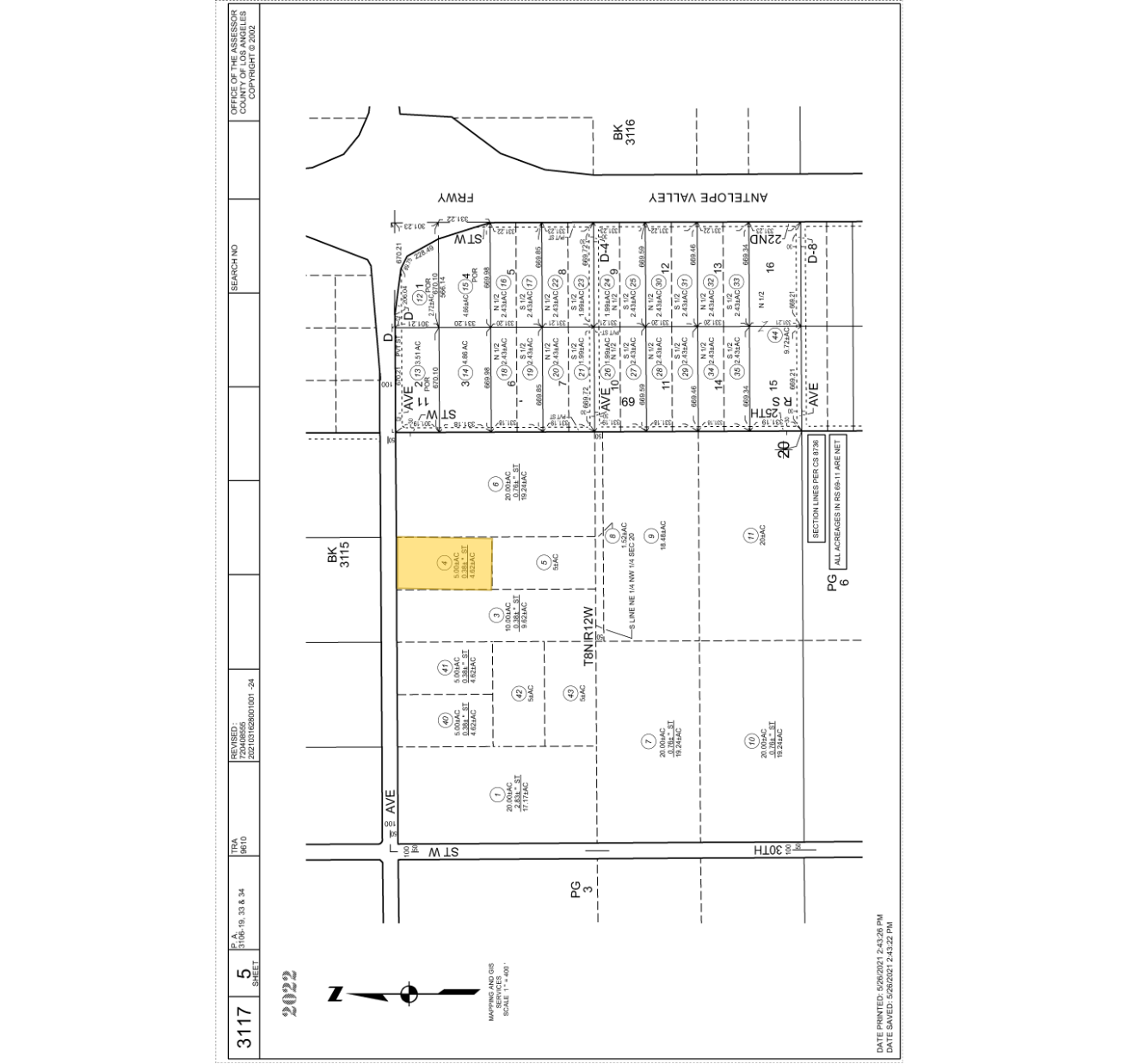 W Avenue D Ave, Lancaster, CA à vendre Plan cadastral- Image 1 de 3