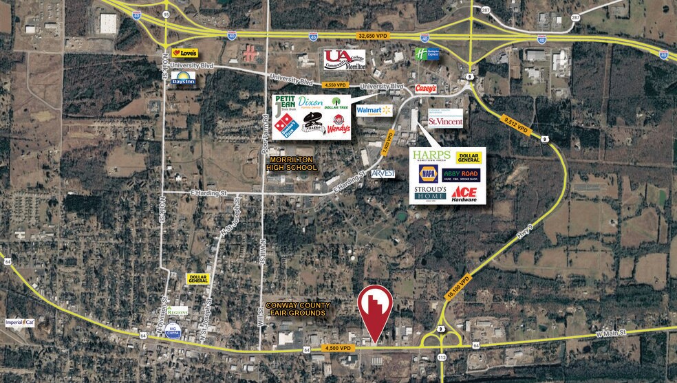 1313 E Broadway St, Morrilton, AR à vendre - Aérien - Image 3 de 3