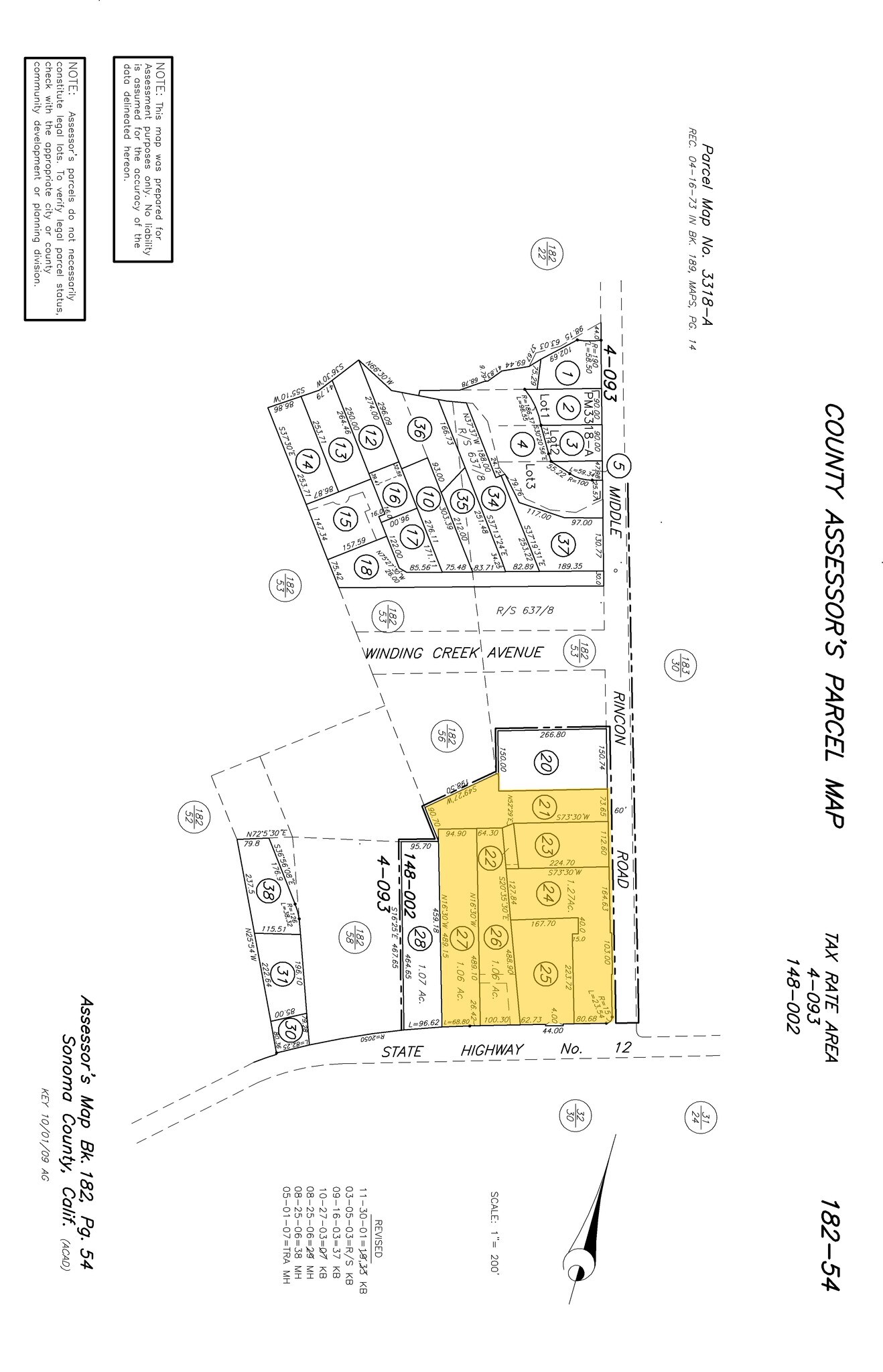 43 Middle Rincon Rd, Santa Rosa, CA à vendre Plan cadastral- Image 1 de 2