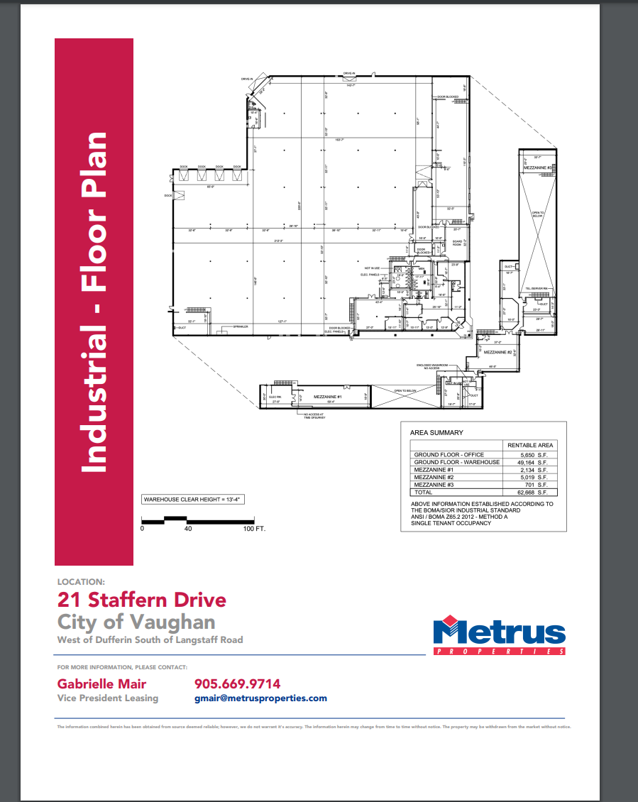 21 Staffern Dr, Vaughan, ON à louer Plan d’étage- Image 1 de 1