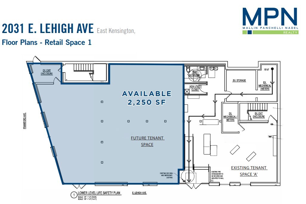 2031 E Lehigh Ave, Philadelphia, PA à louer Plan d’étage- Image 1 de 1