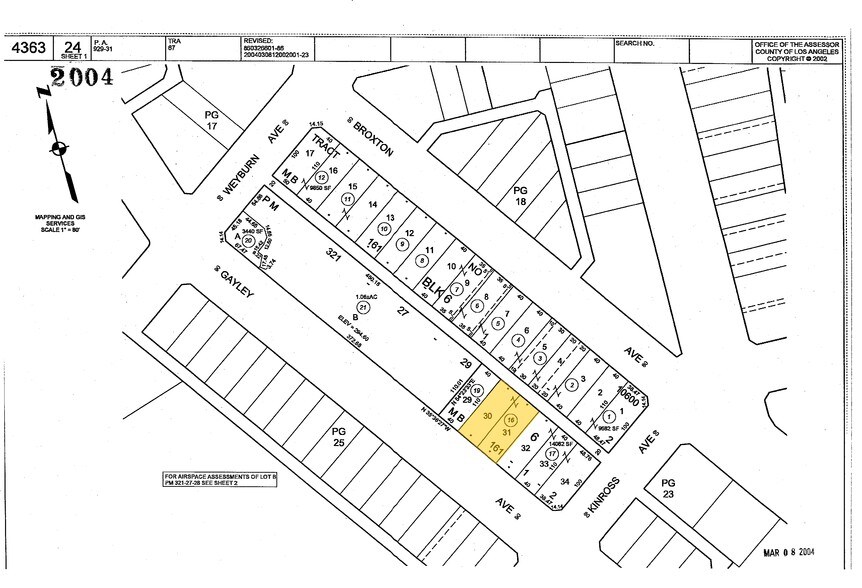 1072-1080 Gayley Ave, Los Angeles, CA à vendre - Plan cadastral - Image 2 de 3