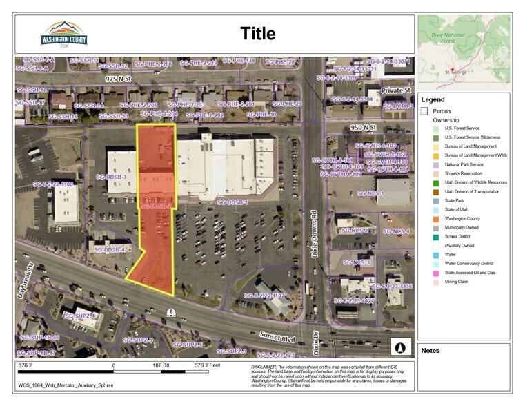 1930 W Sunset Blvd, St George, UT à louer - Plan cadastral - Image 2 de 5