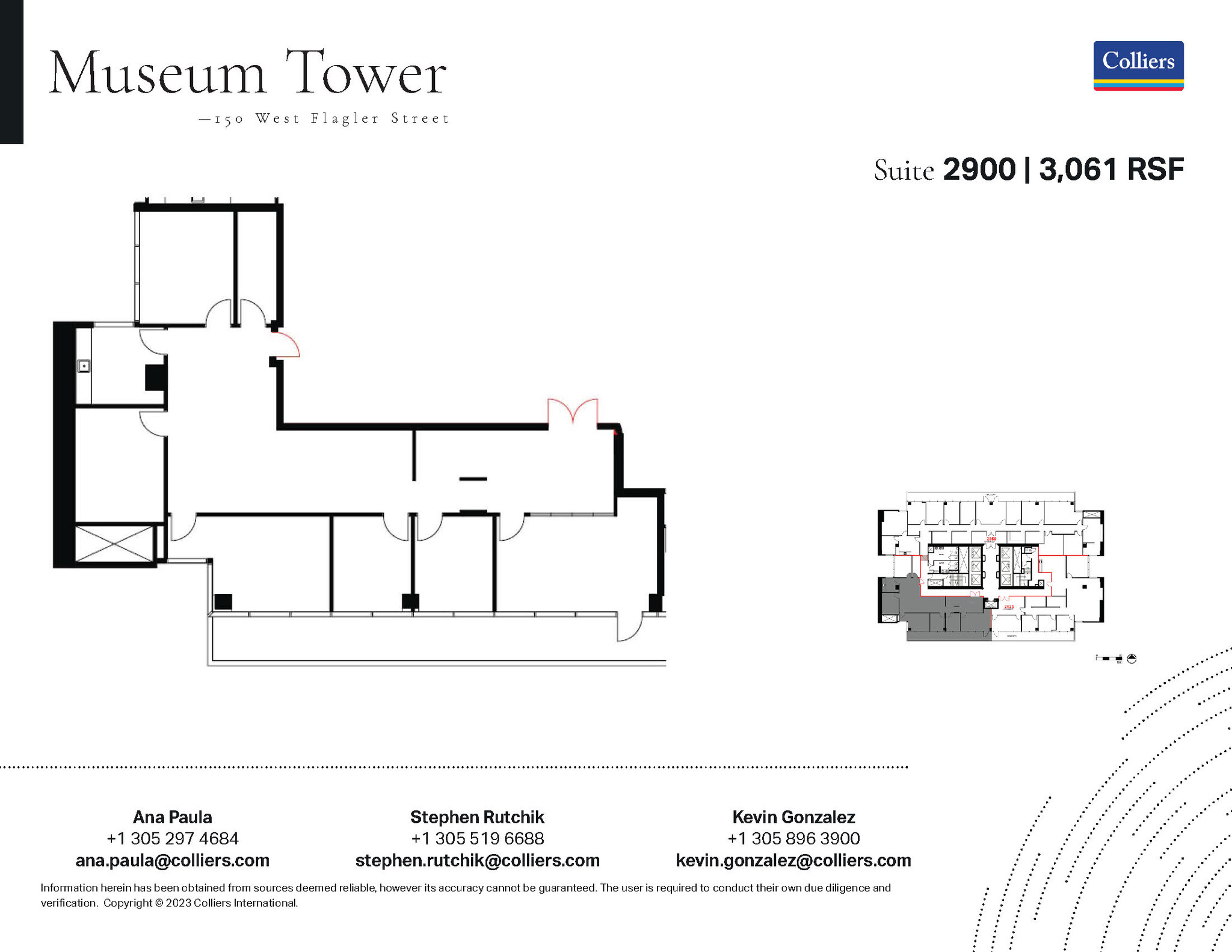 150 W Flagler St, Miami, FL à louer Plan d  tage- Image 1 de 1