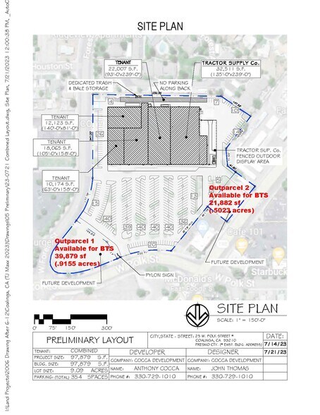 25 W Polk St, Coalinga, CA à louer - Plan d’étage - Image 2 de 5