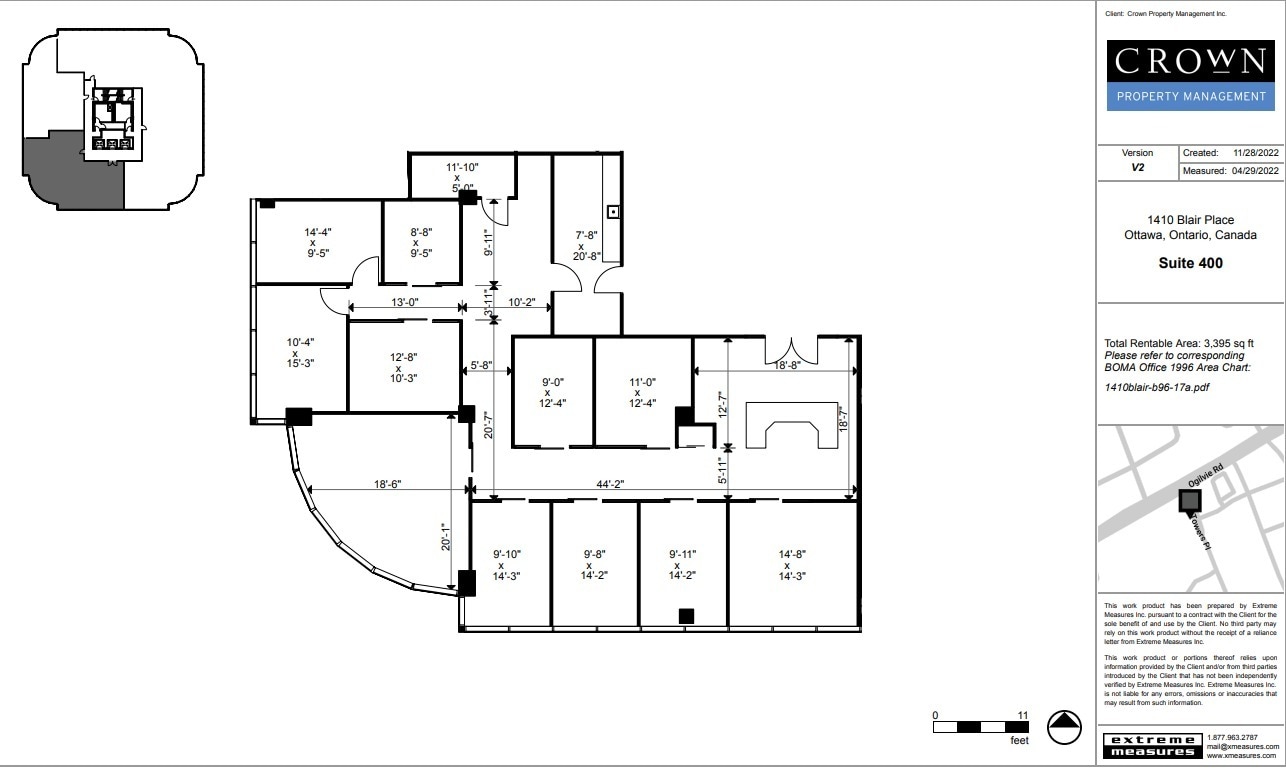 1400 Blair Towers Pl, Ottawa, ON à louer Plan d’étage- Image 1 de 1