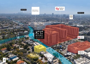 8737 Beverly Blvd, West Hollywood, CA - Aerial  map view