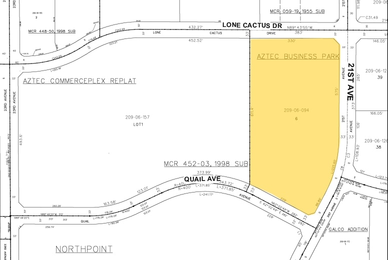 2102 W Quail Ave, Phoenix, AZ for lease - Plat Map - Image 3 of 9