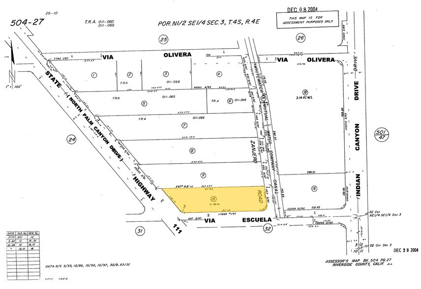 2100 N Palm Canyon Dr, Palm Springs, CA à vendre - Plan cadastral - Image 3 de 3