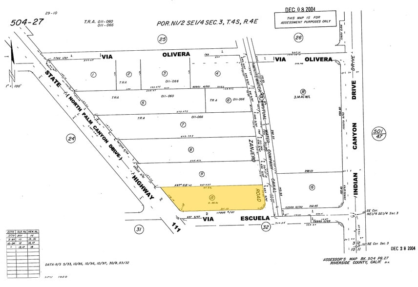 2100 N Palm Canyon Dr, Palm Springs, CA for lease - Plat Map - Image 2 of 3