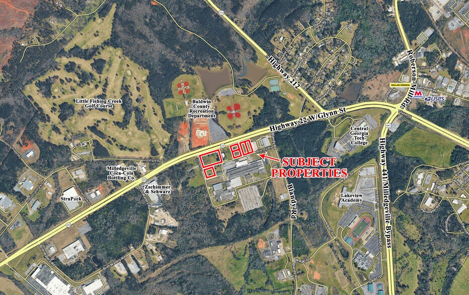 54-66 GA Highway 22 W, Milledgeville, GA à vendre - Aérien - Image 2 de 2