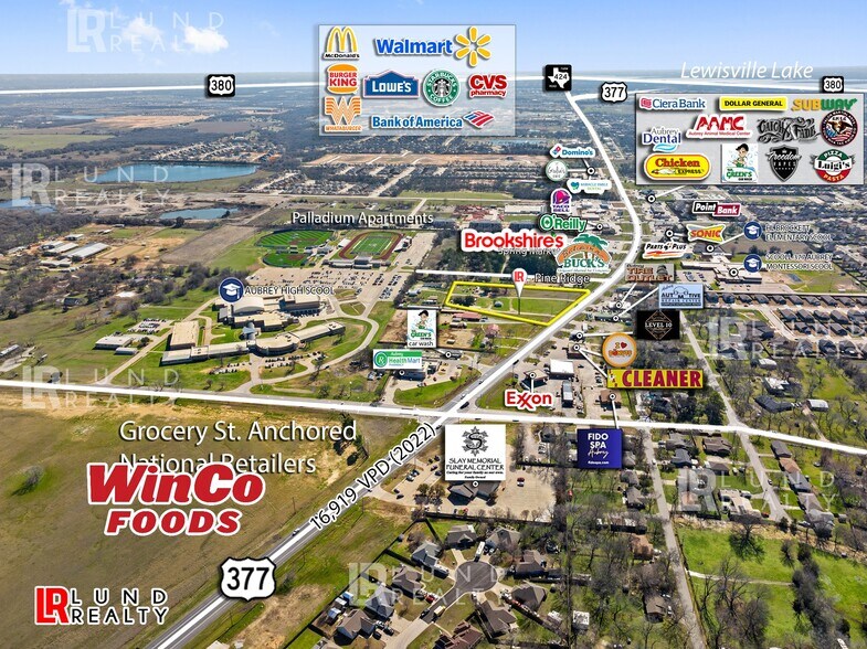 US 377 -3 AC | ON SEWER | COMMERCIAL | 3 LOTS, Aubrey, TX à vendre - Photo du bâtiment - Image 3 de 9