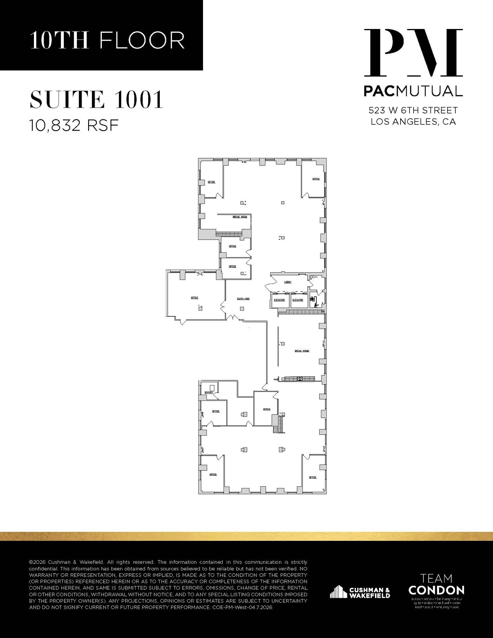 523 W 6th St, Los Angeles, CA à louer Plan d’étage- Image 1 de 5