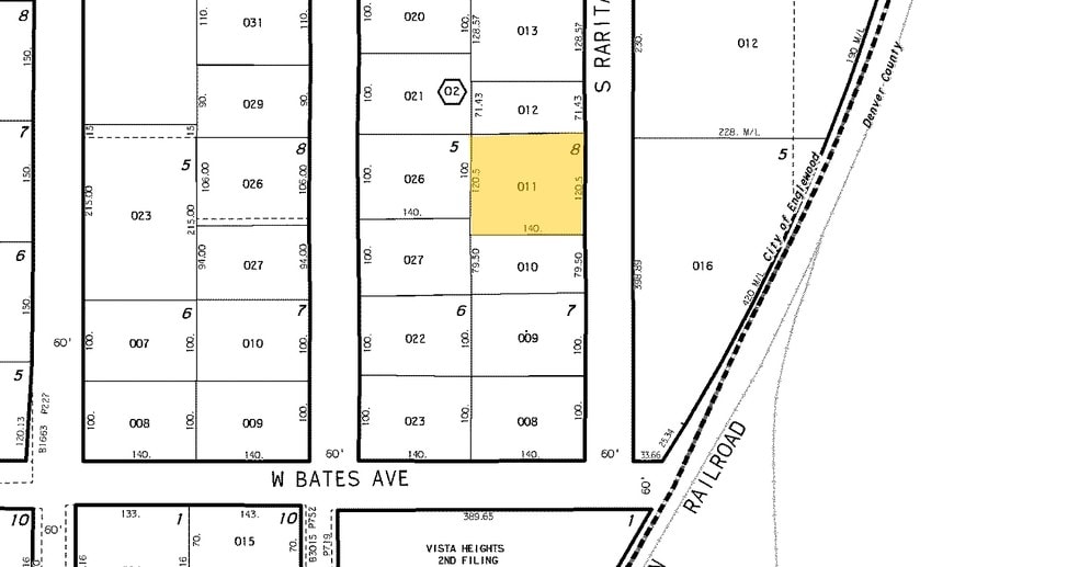 2835-2839 S Raritan St, Englewood, CO for lease - Plat Map - Image 3 of 7