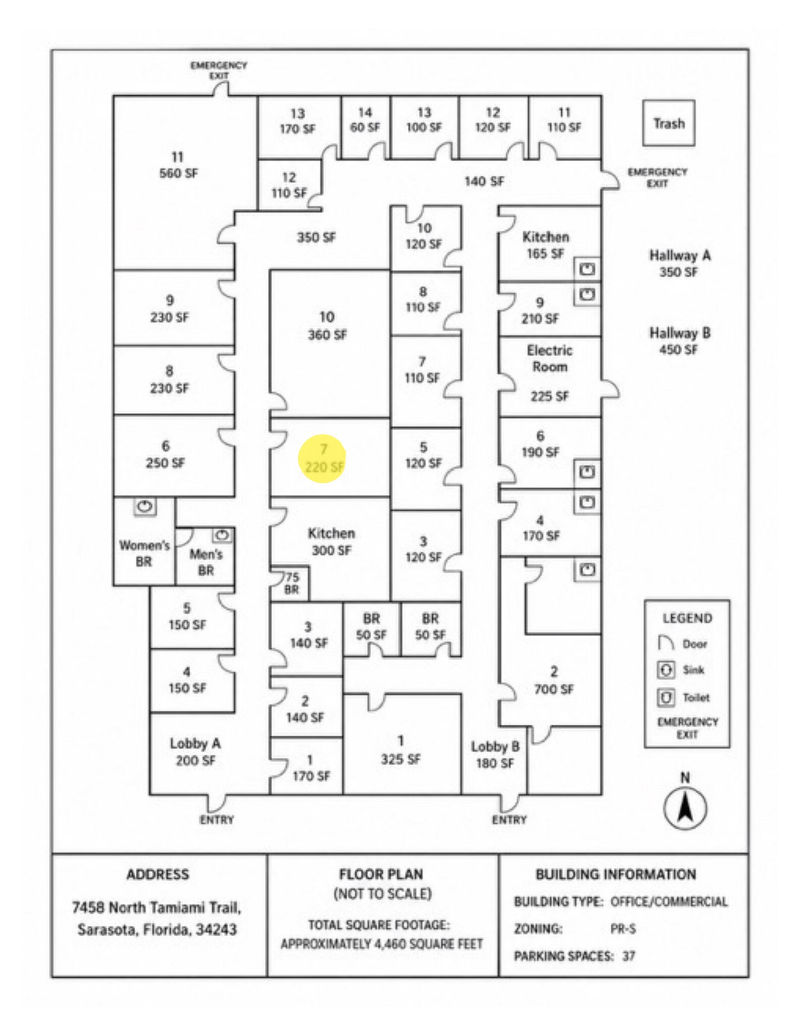 7458 N Tamiami Trl, Sarasota, FL for lease Floor Plan- Image 1 of 1