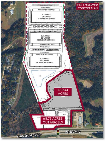 1100 Keiths rd, Knightdale, NC à vendre - Aérien - Image 2 de 3