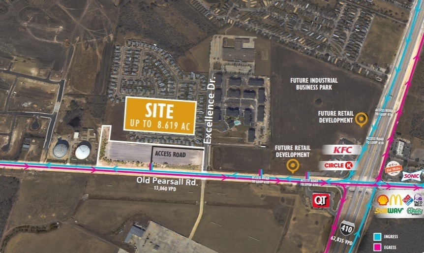 Old Pearsall Rd & SW Loop 410, San Antonio, TX à vendre - Aérien - Image 2 de 4