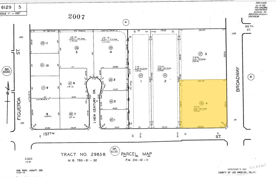 15522-15622 Broadway Center St, Gardena, CA à louer - Plan cadastral - Image 2 de 5