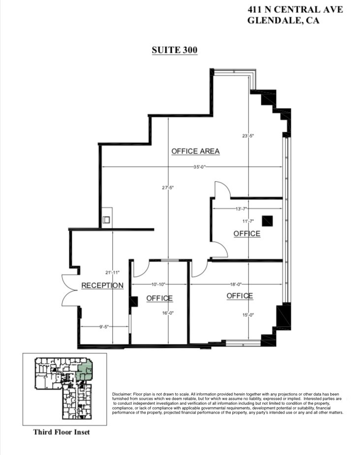 411 N Central Ave, Glendale, CA for lease Floor Plan- Image 1 of 1