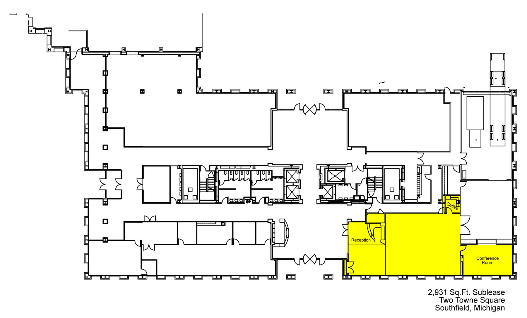 Two Towne Sq, Southfield, MI à louer Plan d  tage- Image 1 de 1